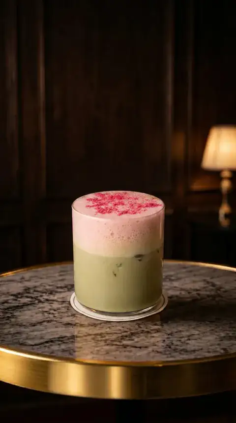 Çiyələk Matcha Latte